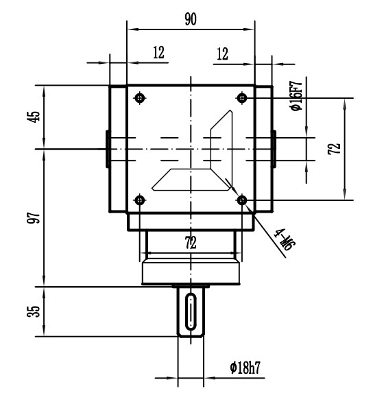 HDA09系列換向器：HDA09-2：1-E外形安裝尺寸圖3